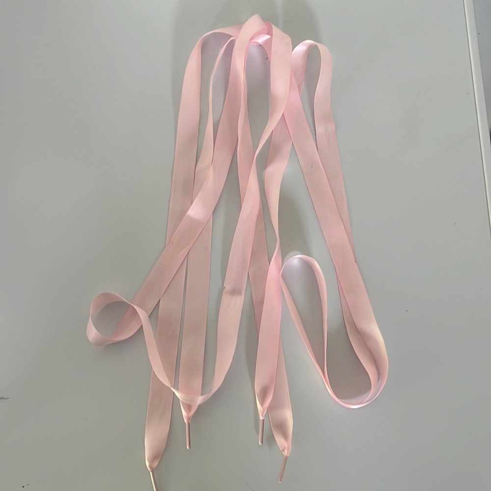 Pink ribbon shoe strings